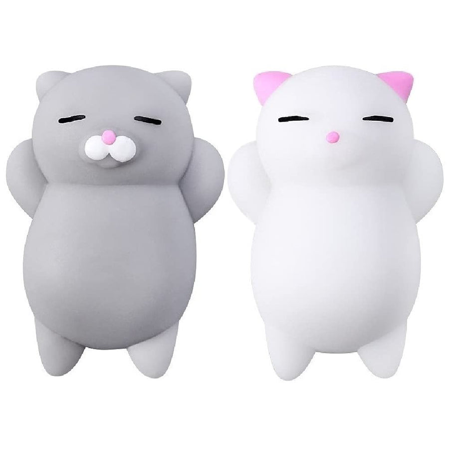 Nutty Toys Squishy Cat Set - 2 Soft Silicone Kawaii Kitties, Top Stress Relief Sensory Gift 2021, Unique Kids & Adults Christmas Stocking Stuffer Idea, Best Teenage Girl, Teen Boy & Tweens Present