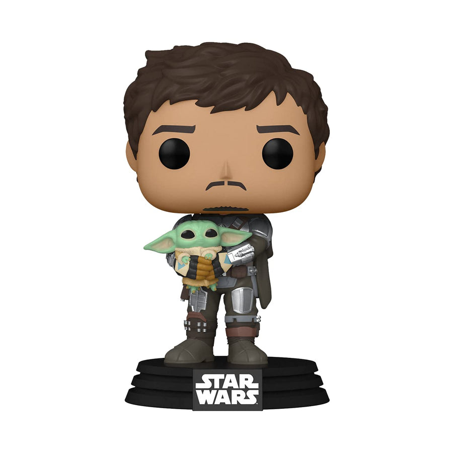 Funko Pop! Star Wars: The Mandalorian - Mandalorian (Din Djarrin) Holding The Child (Grogu)