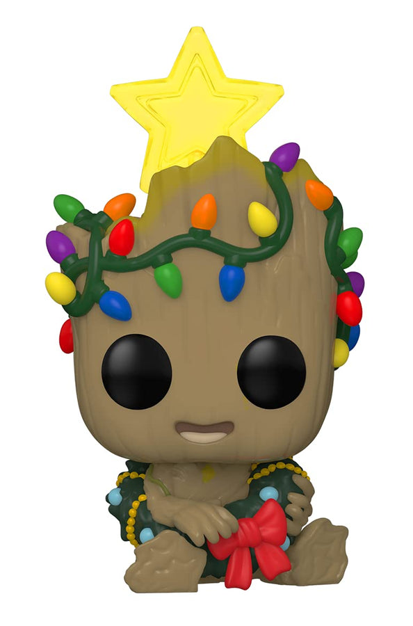 Funko POP! Marvel Holiday Groot with Lights (Glow in The Dark), Exclusive