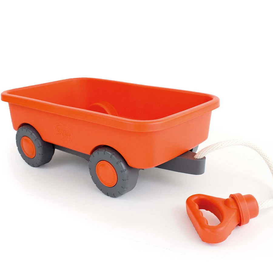 Green Toys Wagon, Orange - Pretend Play, Motor Skills, Kids Outdoor Toy Vehicle. No BPA, phthalates, PVC. Dishwasher Safe, Recycled Plastic, Made in USA.