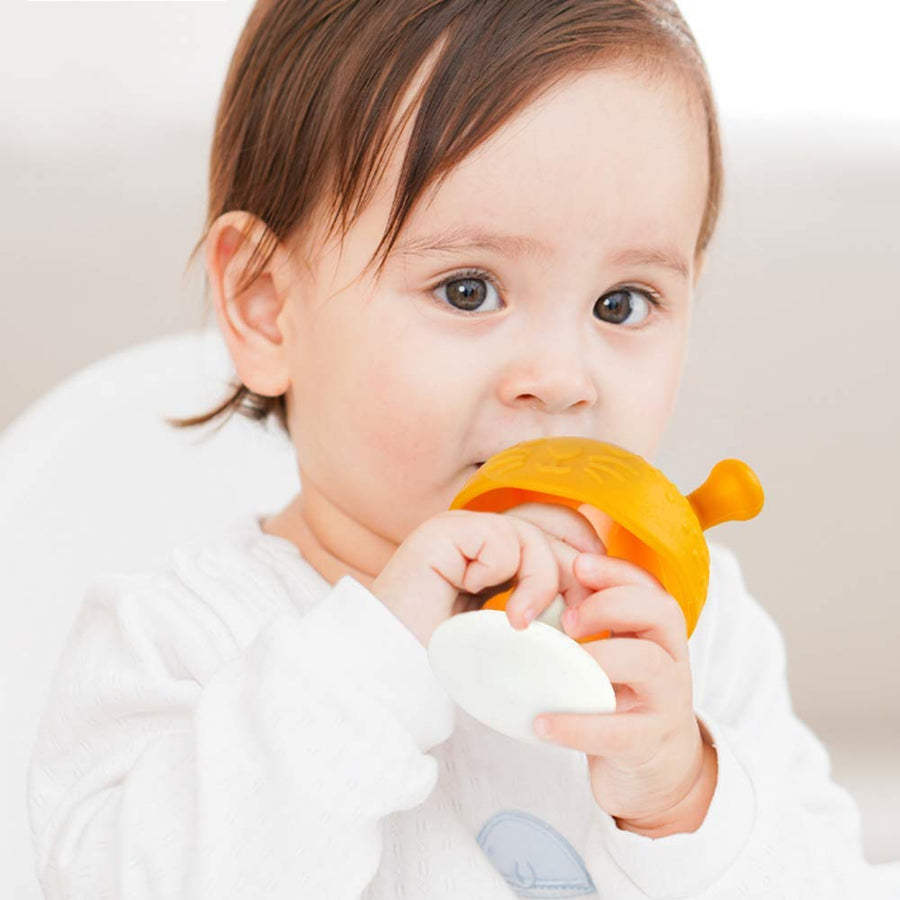 Eco inspired Baby Mushroom Teether Toy - Baby Boy & Girl Teething Toys Made of Silicone for Teething Baby Relieve Sore Gum, Teething Mushroom Teether Toy for Baby 3 Pack