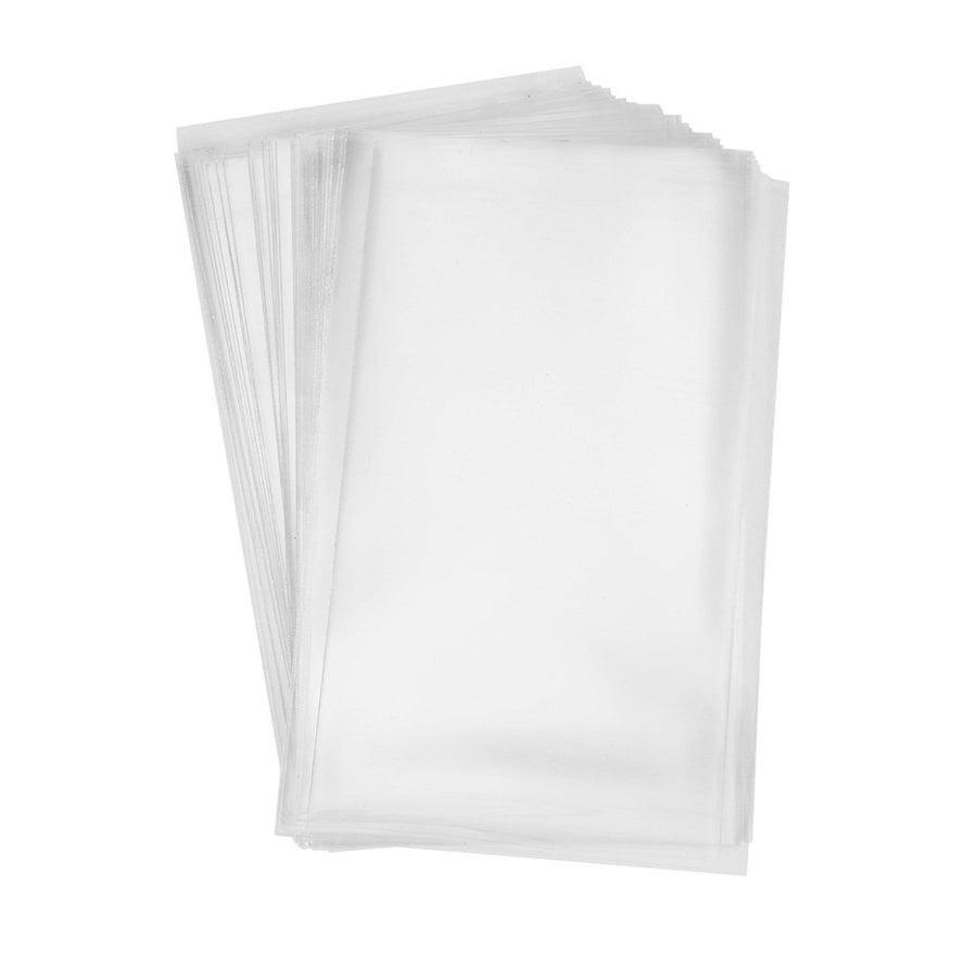 200 Clear Treat Bags 6x9 with 4" Twist Ties 6 Mix Colors - Thick OPP Plastic Bags for Wedding Cookie Birthday Cake Pops Gift Candy Buffet Supplies