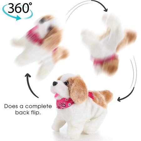 Liberty Imports Cute Little Puppy - Flip Over Dog, Somersaults, Walks, Sits, Barks