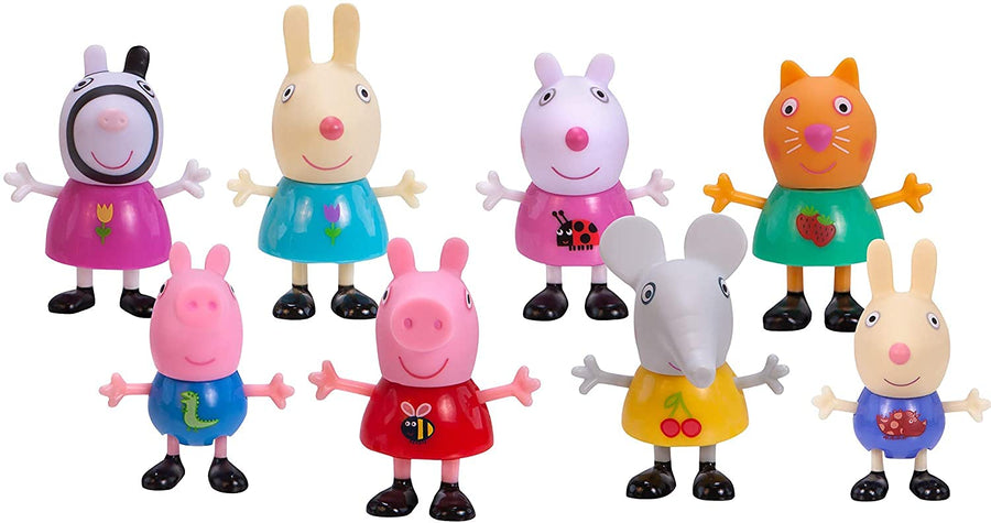 Peppa Pig Forever Friends Figure Pack, Set of 8 - Includes Character Figures of Peppa, George Pig, Suzy Sheep, Zoe Zabra and More - Toy Gift for Kids - Ages 2+