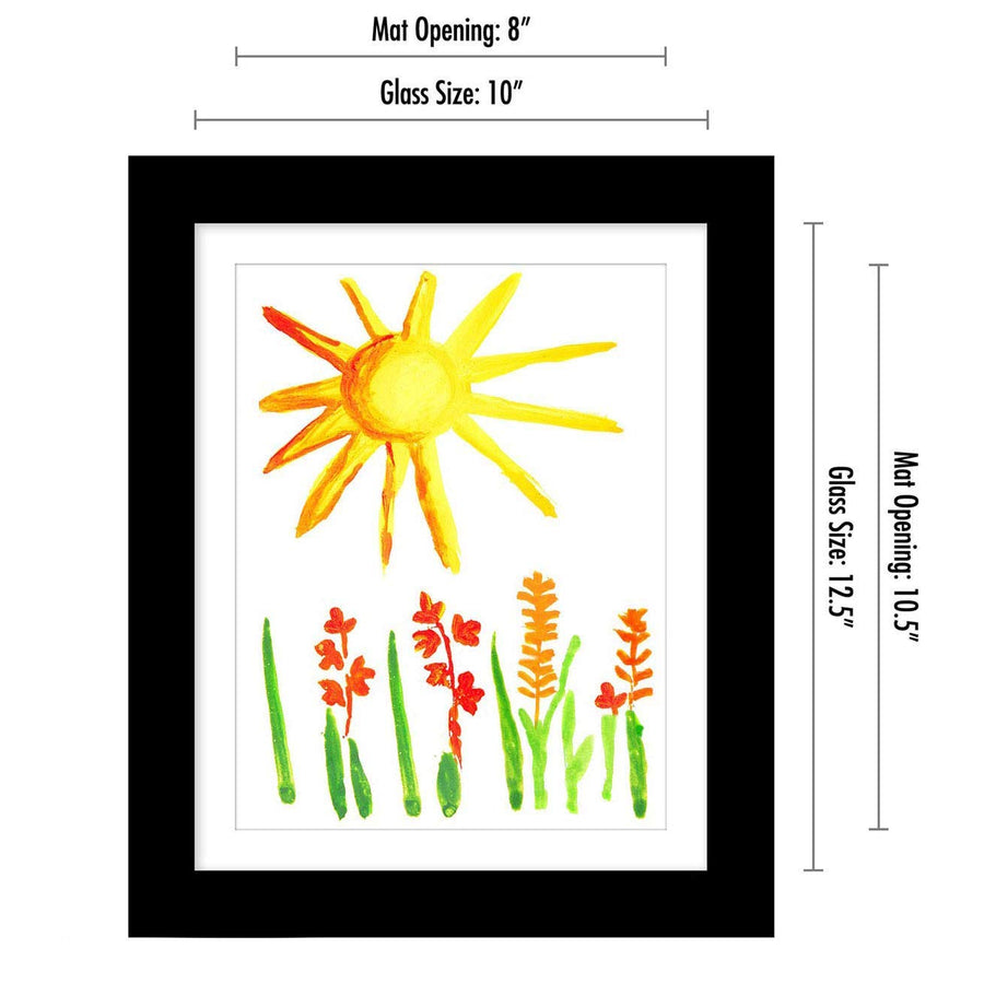 Americanflat 10x12.5 Kids Artwork Picture Frame in Black- Displays 8.5x11 With Mat and 10x12.5 Without Mat - Composite Wood with Shatter Resistant Glass - Horizontal and Vertical Formats