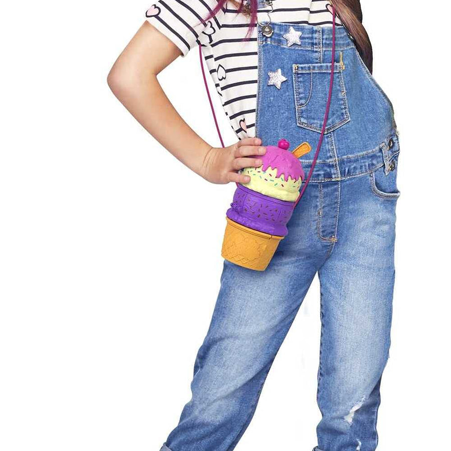 Polly Pocket Spin ‘n Surprise Compact Playset, Ice Cream Cone Shape, Playground Theme, 3 Floors, 25 Surprise Accessories Including Micro Polly & Lila Dolls, Great Gift for Ages 4 Years Old & Up