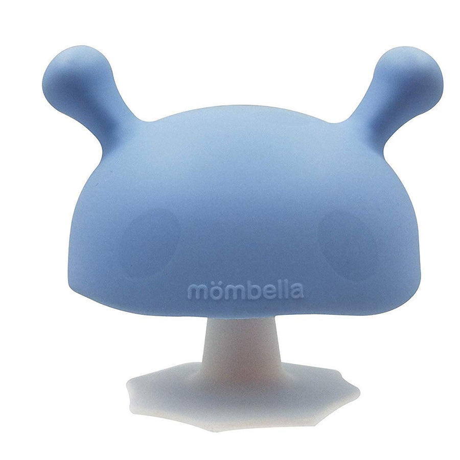 Mombella Mimi Mushroom Pacifier Shape Skin-Like Infant Soothing Teether Toy for 0-6 Months Sucking Needs Babies, Help with Breast Feeding weaning and Prevent Digit Sucking.Light Blue