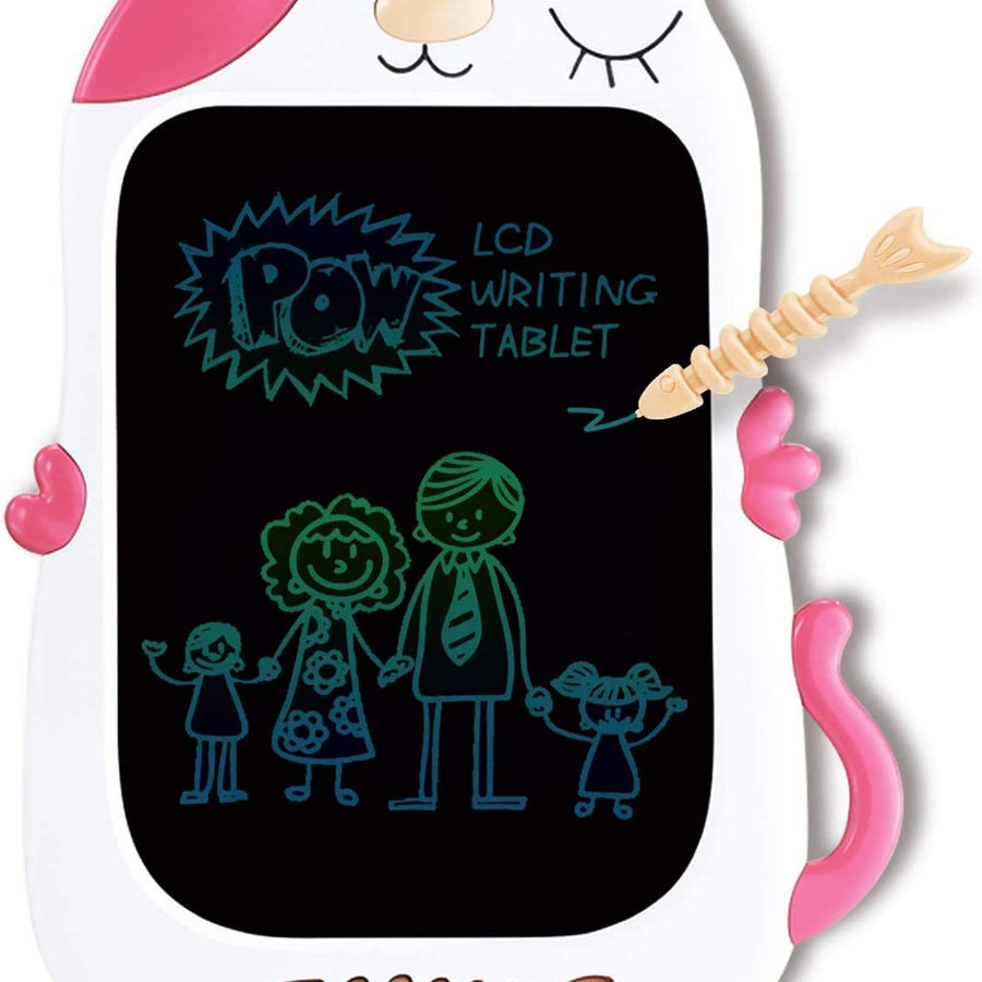 GJZZ LCD Drawing Doodle Board for 3-7 Year Old Girls Gifts,Writing and Learning Scribble Board for Little Kids - Pink White