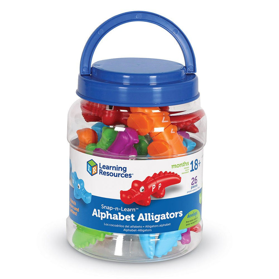 Learning Resources Snap-n-Learn Alphabet Alligators, Fine Motor Toy, 26 Double-Sided Pieces, Ages 18 Months +
