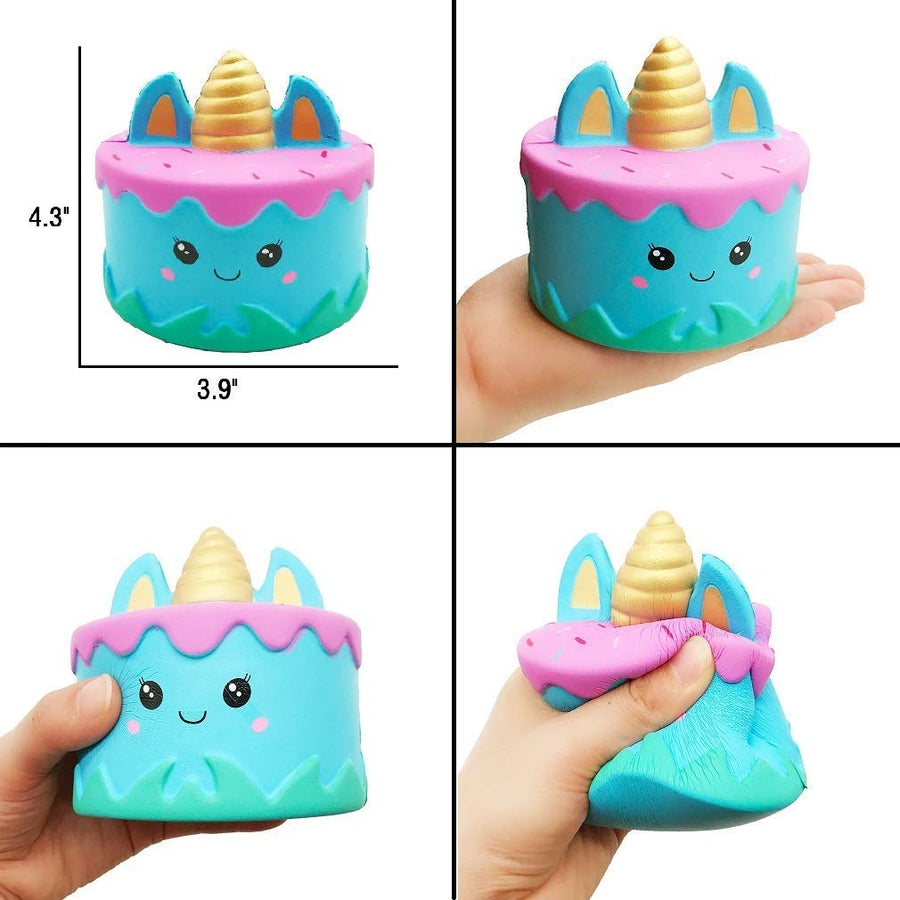YOAUSHY 6 Pcs Squishies Toy Jumbo Slow Rising Unicorn Horse,Cake,Unicorn Donut,Panda,Spoon Cat Set for Kids Party Favors Stress Relief Toys