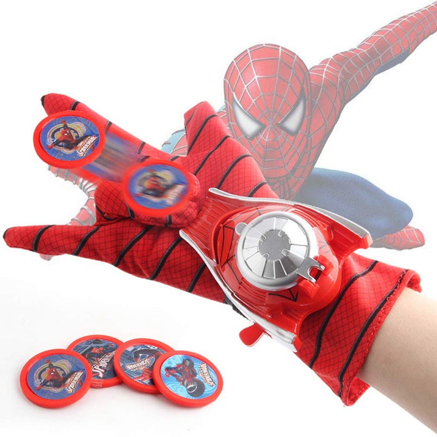O3 Kids Toy Spider-Man Mask + Glove + Transmitter, Spider Man LED Luminous Mask Accessories Hero FX Glove, Homecoming Superhero Dress Up Costumes Webshooter Web Slinger Launcher Role Play Set Toy