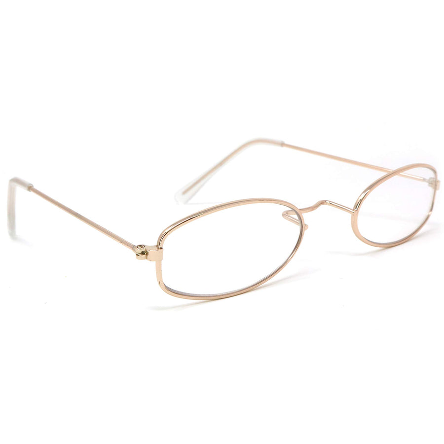 Skeleteen Old Man Costume Glasses - Gold Oval Granny Dress Up Eyeglasses - 1 Pair