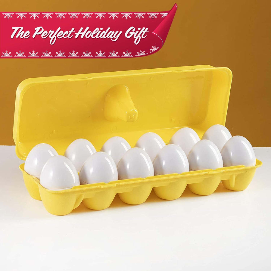 Prextex My First Find and Match Easter Matching Eggs with Yellow Eggs Holder - STEM Toys Educational Toy for Kids and Toddlers to Learn About Shapes and Colors Easter Gift