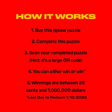 THE ONE MILLION DOLLAR PUZZLE by MSCHF - 500 Piece Jigsaw Puzzle for Adults, Everyone is a Winner from $0.25 to $1 Million Dollars, Great Gift, Fun Family Activity