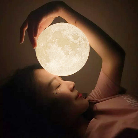 Mydethun Moon Lamp Moon Light Night Light for Kids Gift for Women USB Charging and Touch Control Brightness Warm and Cool White Lunar Lamp (5.9 inch)