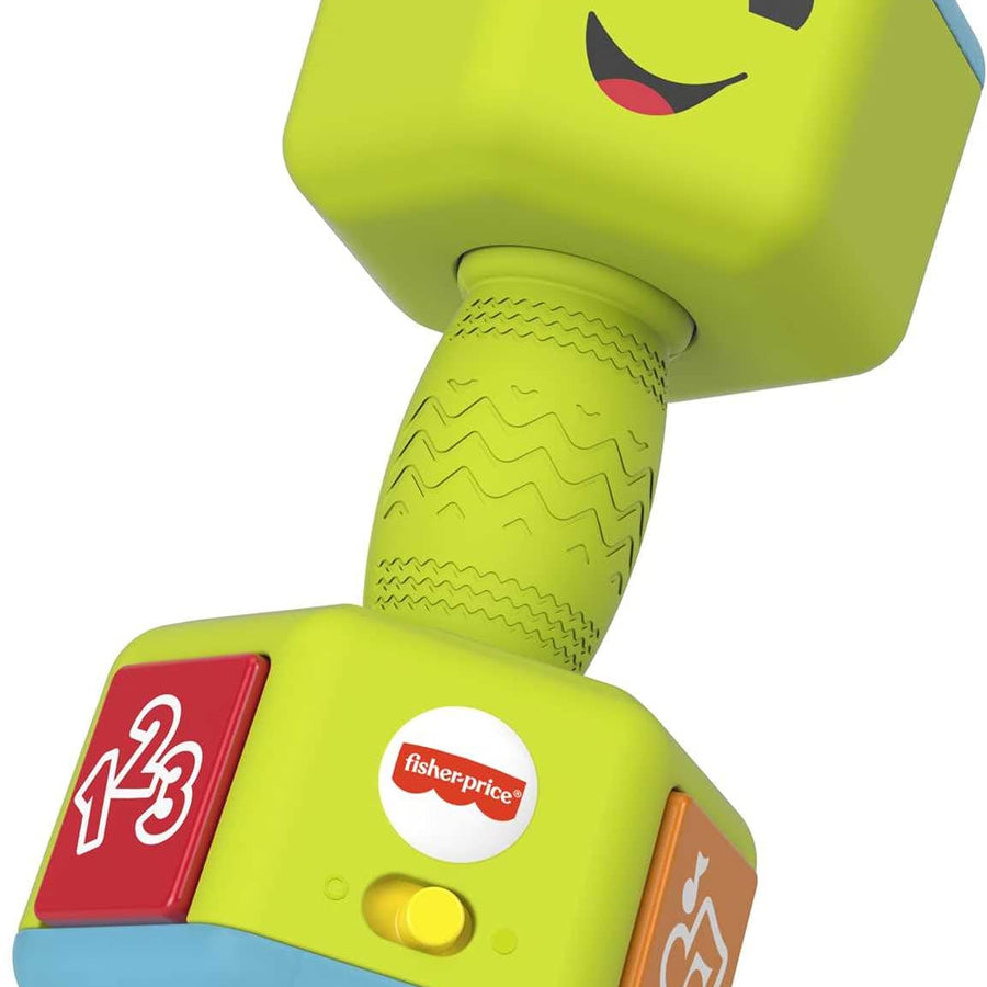 Fisher-Price Laugh & Learn Countin' Reps Dumbbell rattle toy with music, lights and learning content for baby and toddler ages 6-36 months