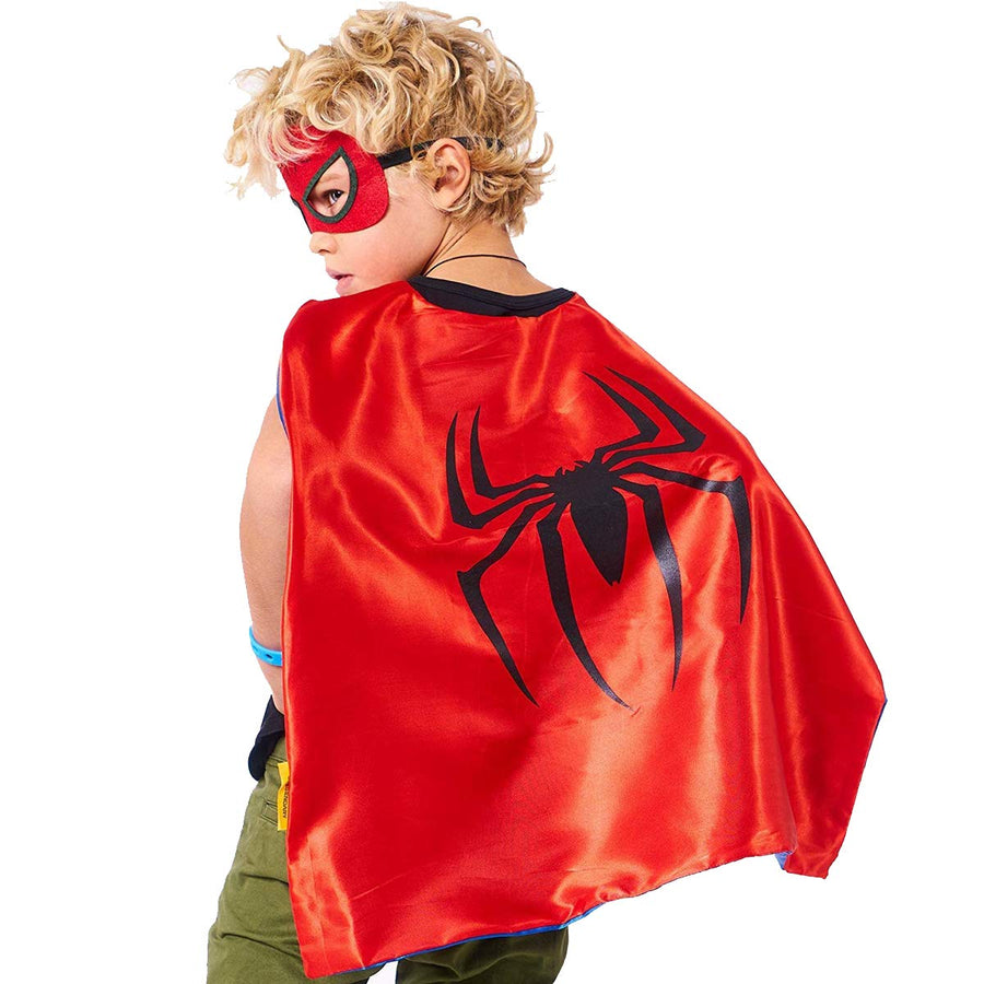 Superhero Capes and Mask for Kids Superhero Costumes Double Side Capes Superhero Toy 4-10 Year Kids Best Gifts
