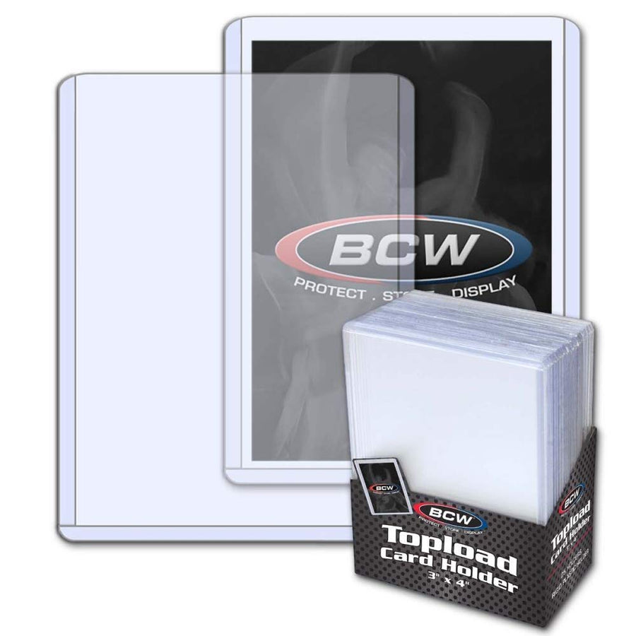 BCW 3" x 4" Topload Card Holder for Standard Trading Cards | Up to 20 pts | 25-Count