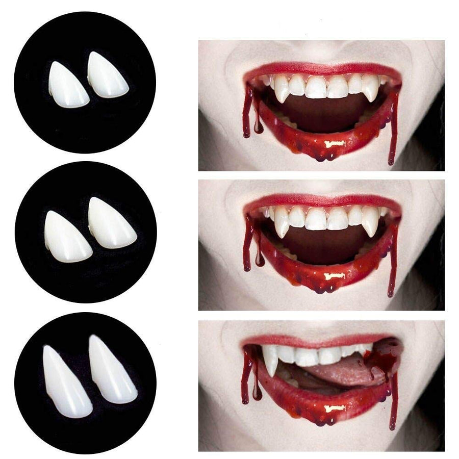 CPSYUB Cosplay Vampire Fangs, Cosplay Accessories Halloween Party Prop Decoration Fake Vampire Teeth, Werewolf Fangs Vampire Dentures for Kids / Adults (3 Pairs)