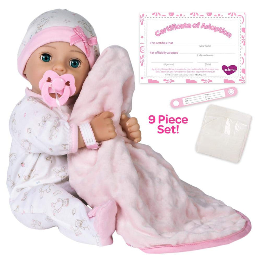 Adora Adoption Baby Hope - 16 inch Realistic Newborn Baby Doll with Doll Accessories and Certificate of Adoption