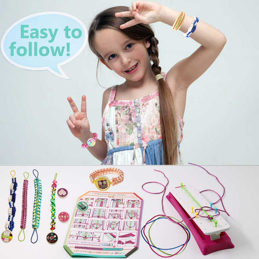 IQKidz Friendship Bracelet Maker Kit - Making Bracelets Craft Toys for Girls Age 8 - 12 yrs, Cool Birthday Gifts for 7, 9, 10, 11 Years Old Kids, New 2020 Travel Activity Set