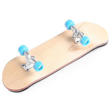 Mini Finger Skateboard – Wooden Finger Board Ultimate Sport Training Props in Light Brown with Ball Bearings -1 Pack (Random Color Bearing Wheels)