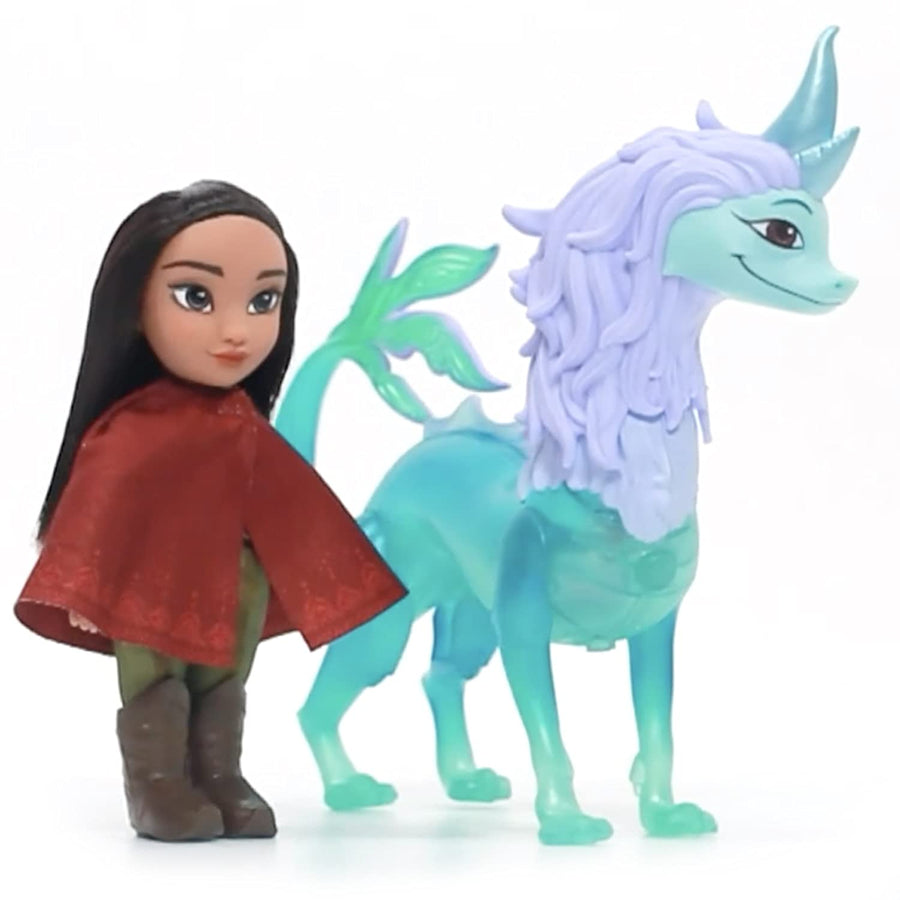 Disney's Raya and the Last Dragon 6-Inch Petite Raya Doll and Feature Sisu Dragon Figure Gift Set, 6 inches