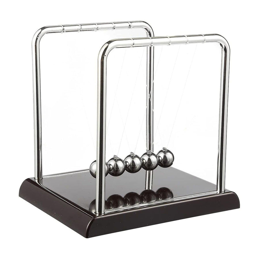 Newtons Cradle Pendulum, Perpetual Motion Desk Toy, Swinging Kinetic Balls for Office Decor (7 x 7 x 6 in)