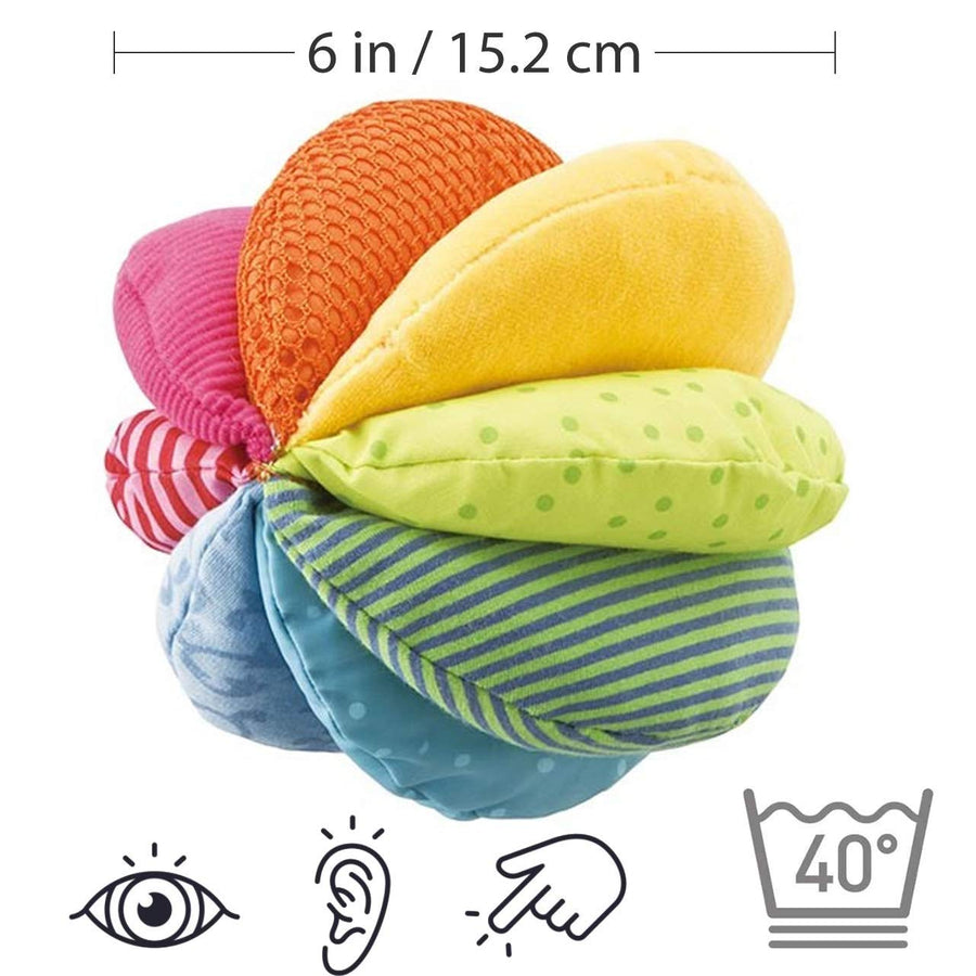 HABA Rainbow Fabric Ball - Machine Washable with 8 Different Sensory Affects