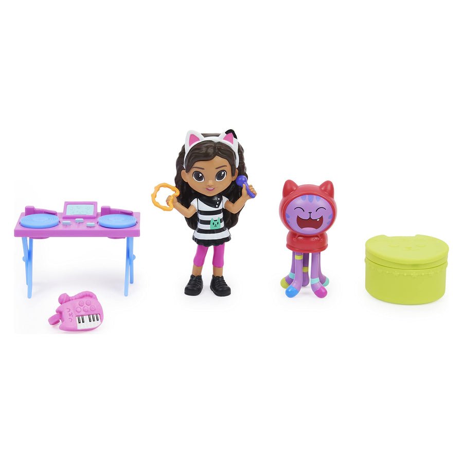 Gabby's Dollhouse, Kitty Karaoke Set with 2 Toy Figures, 2 Accessories, Delivery and Furniture Piece, Kids Toys for Ages 3 and up