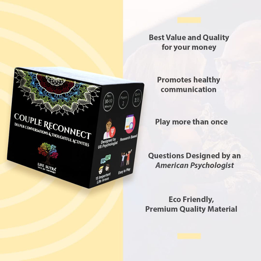 Couple Reconnect Game - Couples Game for Married Couples -150+ Couples Conversation Cards - Speak Your Love Language - Card Game for Couples - Designed by an American Psychologist