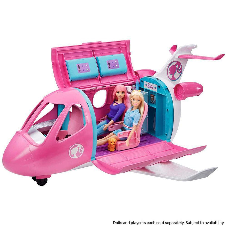 Barbie Dreamplane Transforming Playset with Reclining Seats and Working Overhead Compartments, Plus 15+ Pieces Including a Puppy and a Snack Cart, for Kids 3 Years Old and Up