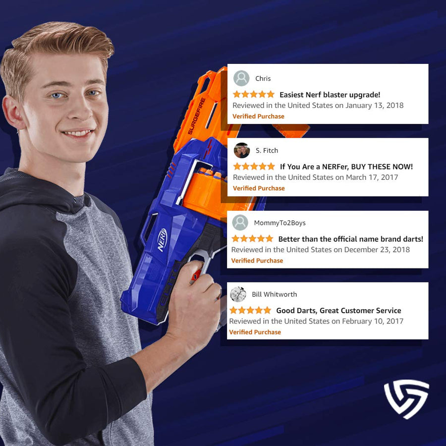 Ray Squad Soft Darts for Nerf N-Strike Elite Series Blasters, 300-Pieces (300 Darts, Blue) by Ray Squad