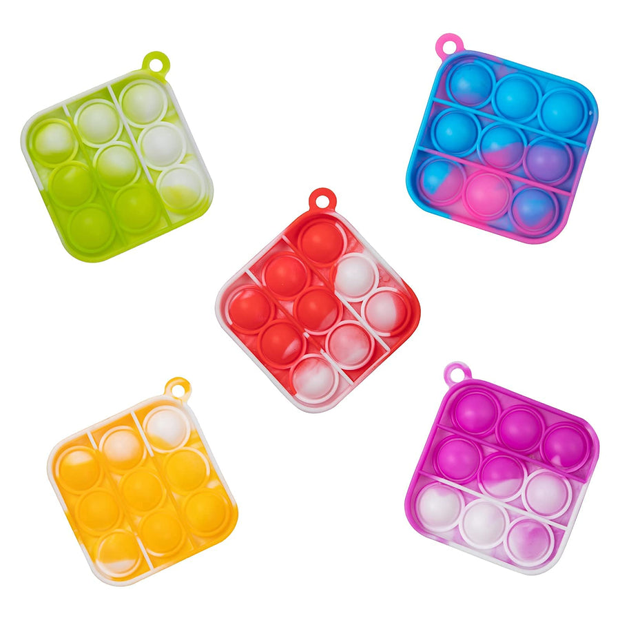 WQFXYZ Simple Fidget Toys Stress Relief Hand Toys, Mini Pop Push it Fidget Toy Keychain for Kids Adults, Mini Pop Push it Bubble Fidget Sensory Toys Office Desk Toy (15pcs-2)