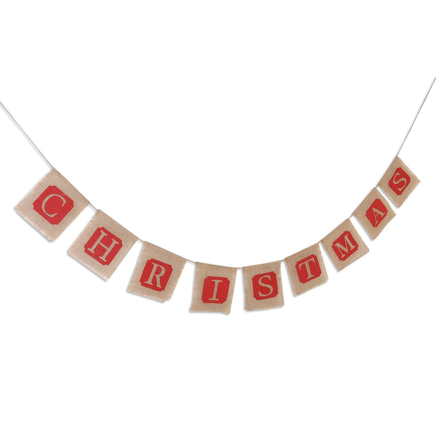 NUOLUX Merry Christmas Jute Burlap Banners,Christmas Banner,Christmas Decoration