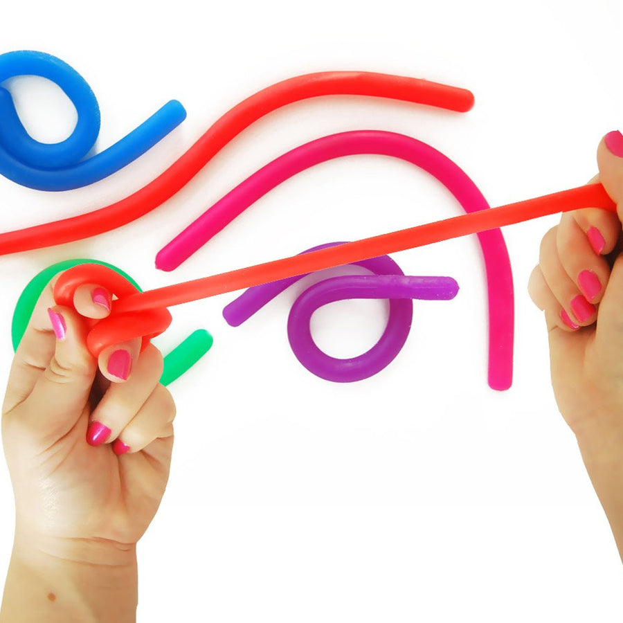 Impresa Products 5-Pack of Stretchy String Fidget / Sensory Toys (BPA/Phthalate/Latex-Free) - Stretches from 10 Inches to 8 Feet!