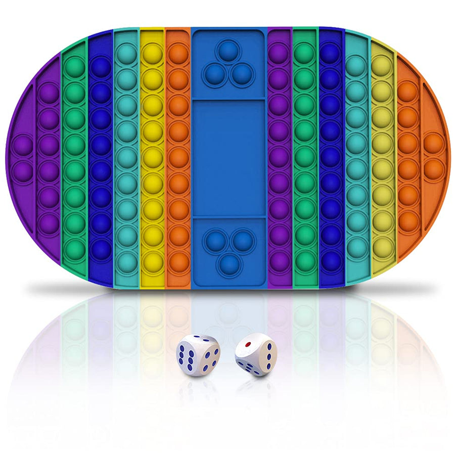 XEVFITN Big Size Pop Game Fidget Toy Jumbo Rainbow Push Bubble Popper Fidget Sensory Toys for Parent-Child Time Extra Large Giant Mega Huge Toy for Interactive Stress Relief Gift for Kids Adult