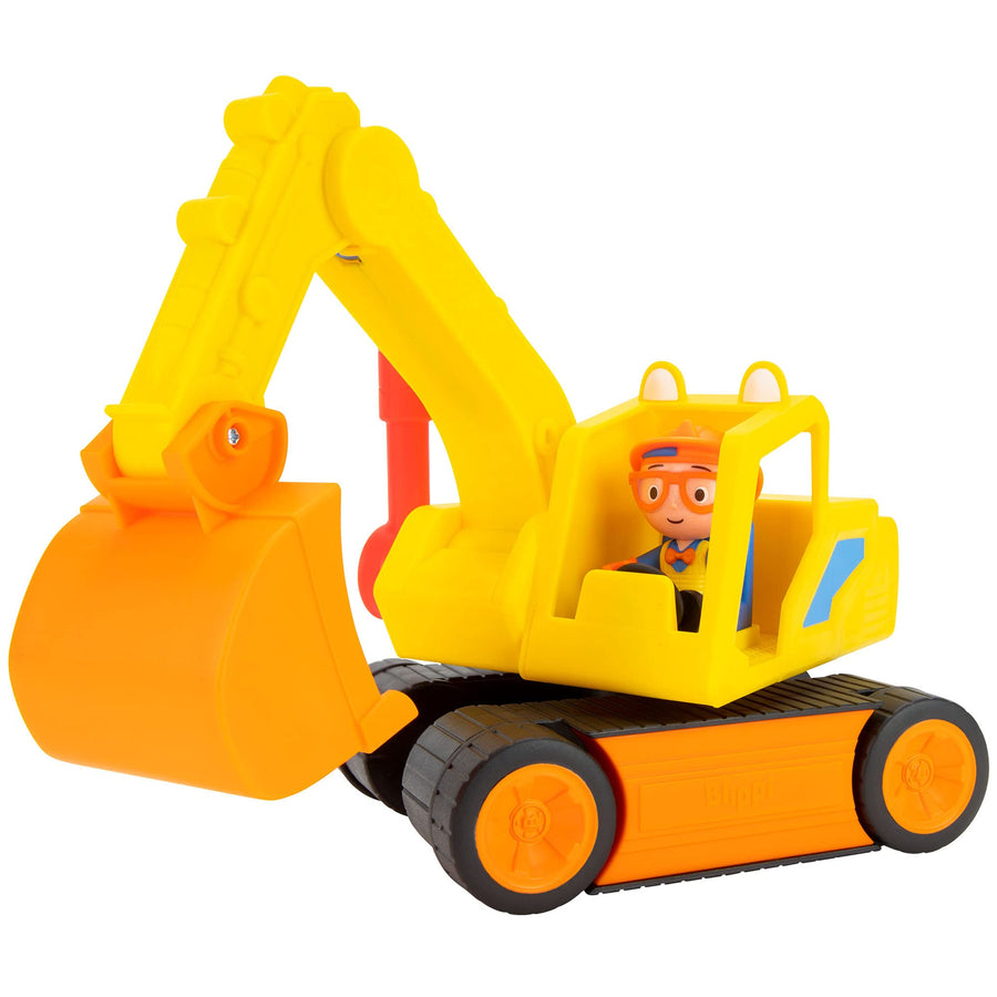 Blippi Excavator - Fun Freewheeling Vehicle with Features Including 3 Construction Worker, Sounds and Phrases - Educational Vehicles for Toddlers and Young Kids
