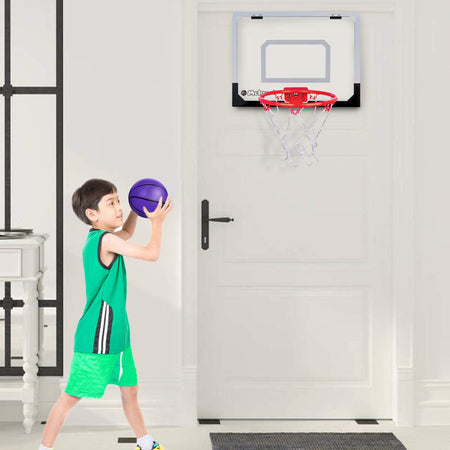 Meland Indoor Mini Basketball Hoop Set for Kids - Basketball Hoop for Door with 4 Balls & Complete Basketball Accessories - Basketball Toy Gifts for Kids Boys Teens