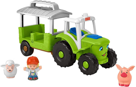 Fisher-Price Little People Caring for Animals Tractor, push-along musical farm truck for toddlers and preschool kids