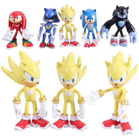 Max Fun Sonic The Hedgehog Action Figures with Movable Joint Playsets Toys, 4.7'' Tall Cake Toppers Kids Gift (Pack of 5)