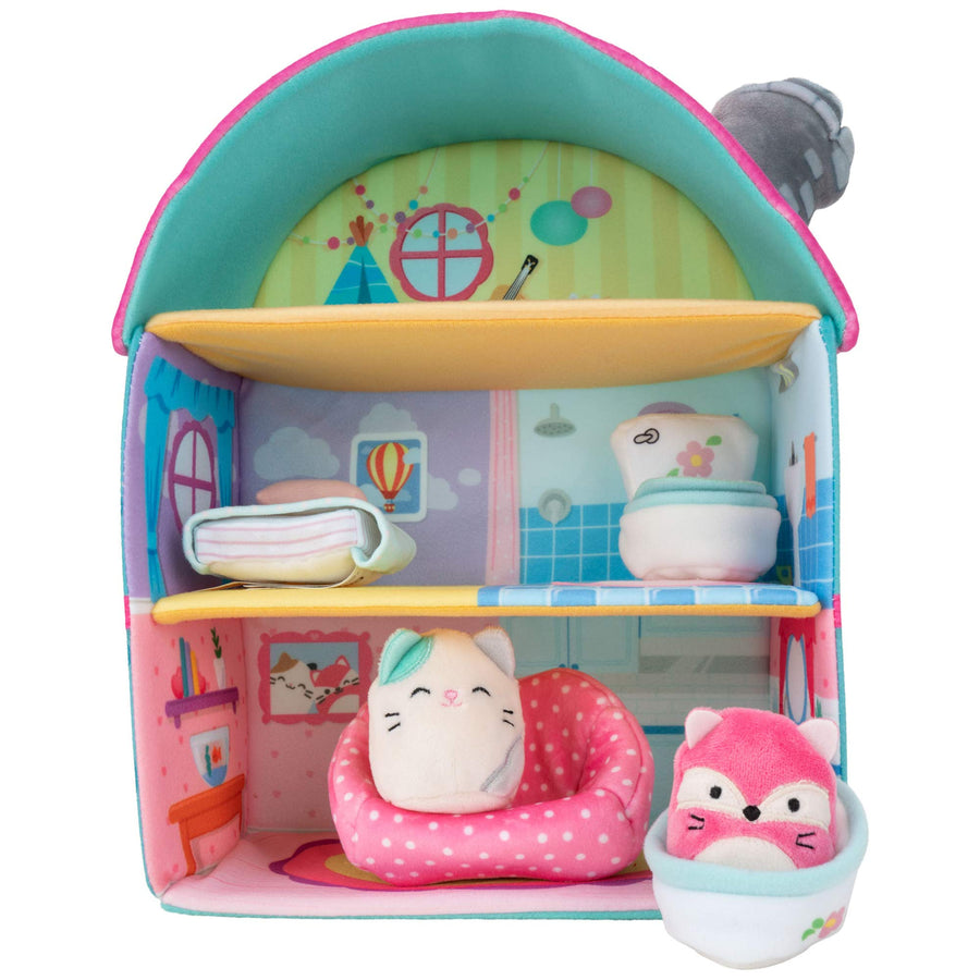 Squishville by Squishmallow Fifi’s Cottage Townhouse, 2” Blair and Fifi Soft Mini-Squishmallow and 4 Plush Furniture Accessories, Irresistibly Soft Plush Toys, 3 Floors to Explore, Amazon Exclusive
