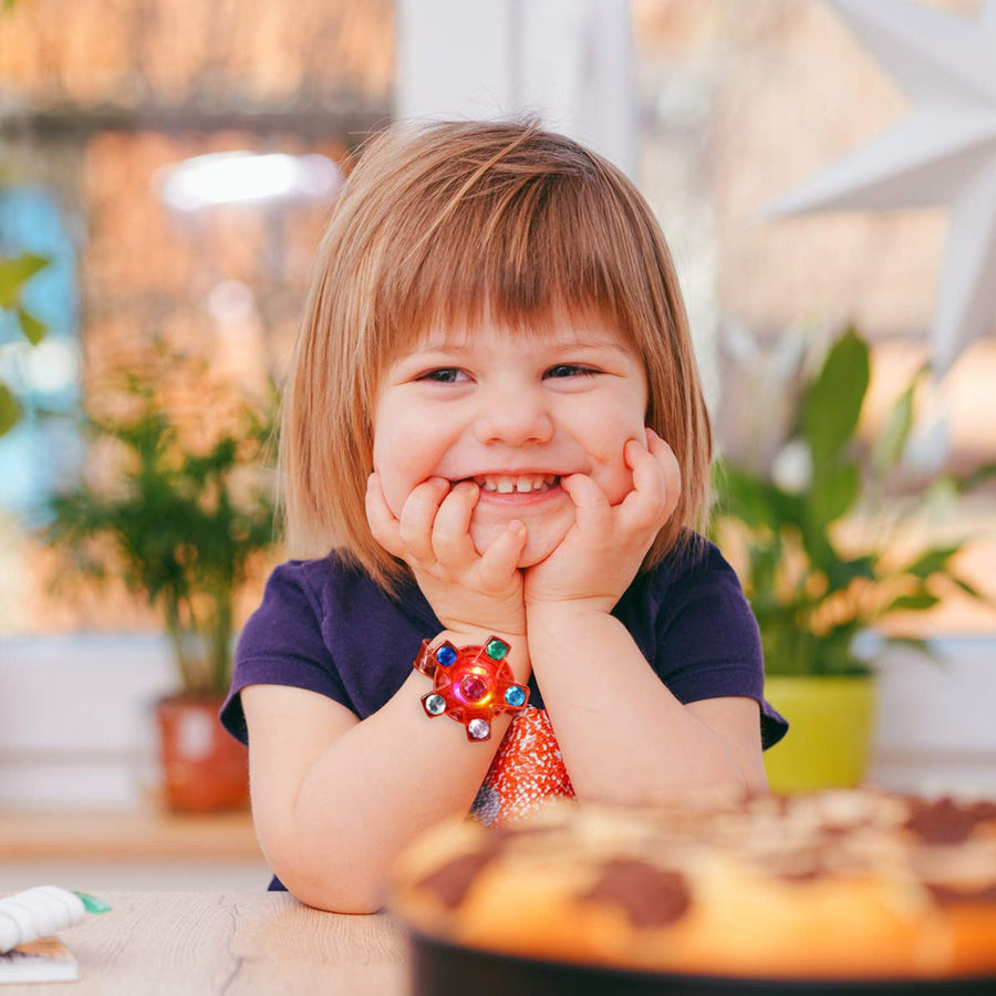 SCIONE Kids Party Favors 24 pack Goodie Bag Stuffers LED Light Up Fidget Bracelet Glow in The Dark Party Supplies Return Gifts for Kids Birthday Valentines Halloween Christmas Party Favors