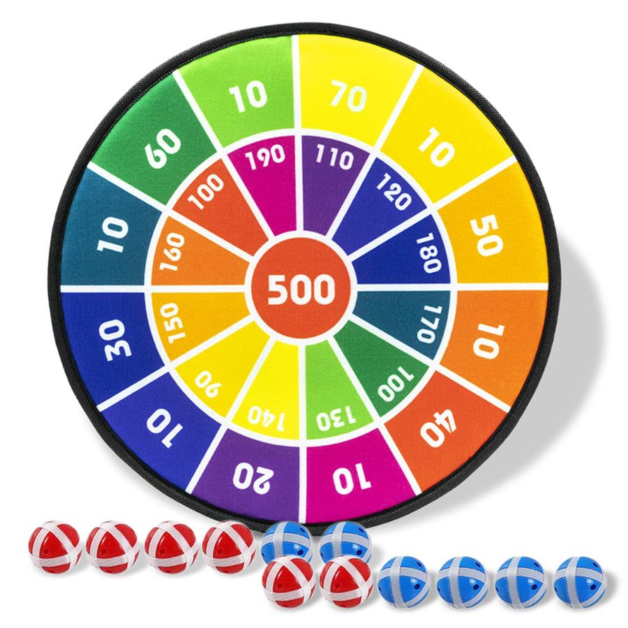 Toys Darts Games - Dart Board for Kids with 12 Balls - Boys Gifts Girls Toys for Indoor Outdoor Play, Birthday Party Throwing Target Games for Children Age 3 4 5 6 7 8 9 10 11 12 13 Year Old and Up