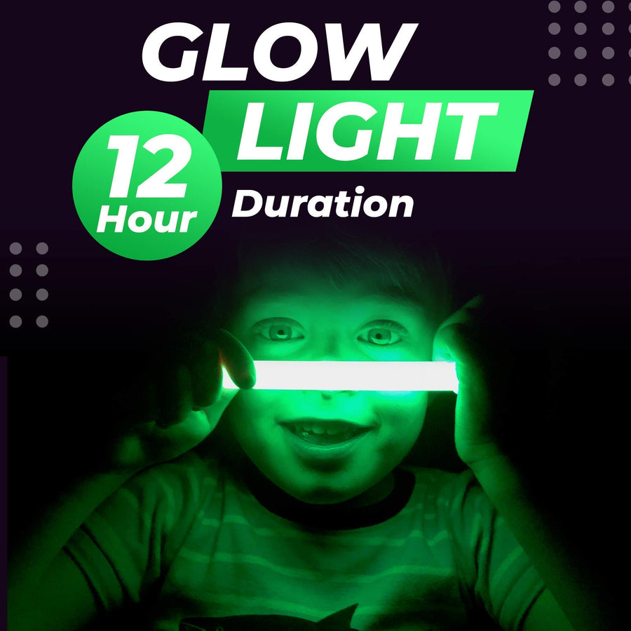 32 Ultra Bright 6 Inch Large Glow Sticks - Chem Light Sticks with 12 Hour Duration - Camping Glow Sticks - Glowsticks for Parties and Kids (Colorful)