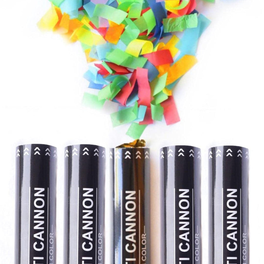 Legend & Co. Large Confetti Cannons Multicolor, (5 Pack) Biodegradable and Air Powered | Launches 20-25ft | Celebrations, New Year's Eve, Birthdays and Weddings