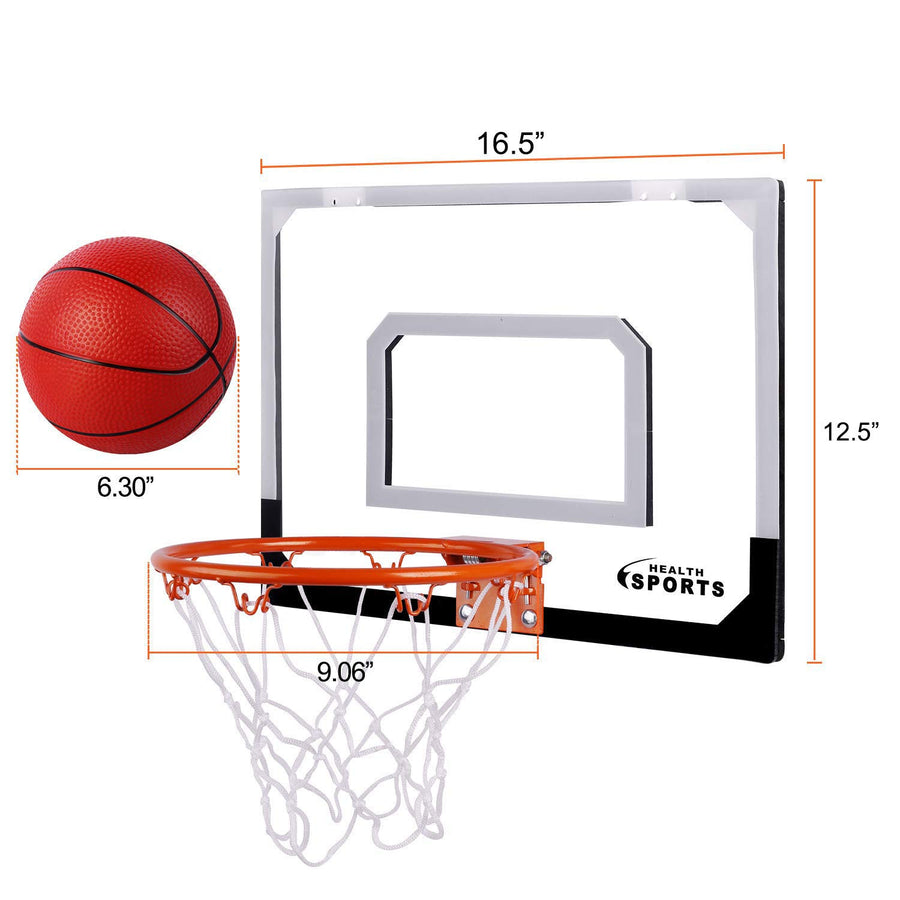 AOKESI Basketball for Kids - 16.5" x 12.5" Pro Indoor Mini Basketball Hoop Set for Door & Wall with Complete Accessories - Basketball Toys with Balls Gifts for Boys