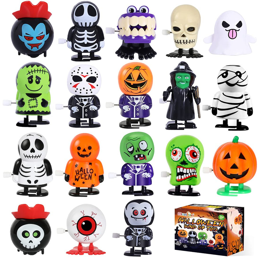 Max Fun 18pcs Halloween Toys Wind Up Toy Assortment for Kids Halloween Party Favors Treat Bag Stuffers Goody Bag Filler Halloween Treats Prizes