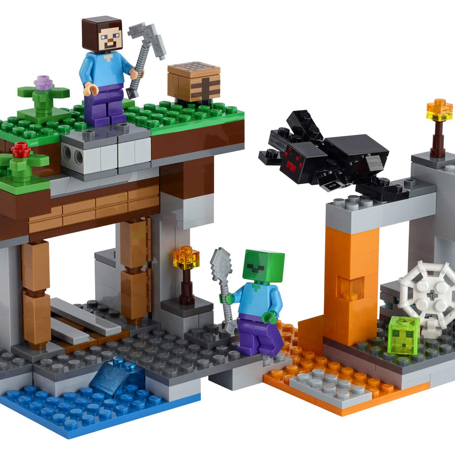 LEGO Minecraft The Abandoned Mine 21166 Zombie Cave Battle Playset with Minecraft Action Figures and a Toy Spider, New 2021 (248 Pieces)
