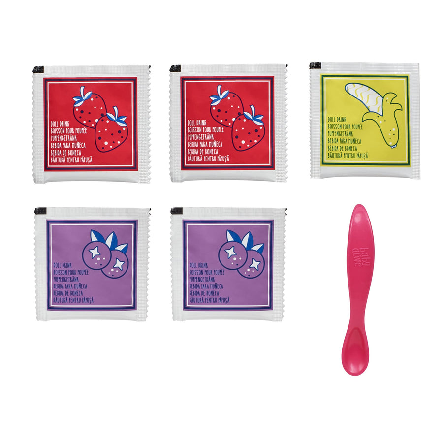 Baby Alive Powdered Doll Food Refill, Includes 5 Doll-Food Packets, 1 Spoon, Toy Accessories for Kids Ages 3 Years Old and Up